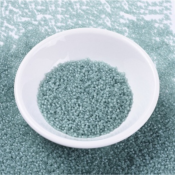 MIYUKI Delica Beads, Cylinder, Japanese Seed Beads, 11/0, (DB0385) Matte Sea Glass Green Luster, 1.3x1.6mm, Hole: 0.8mm, about 10000pcs/bag, 50g/bag
