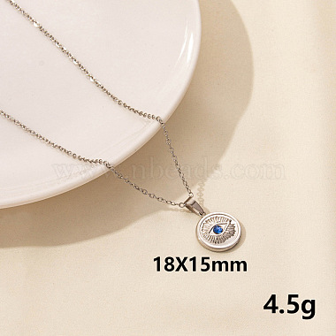 Flat Round Stainless Steel Necklaces