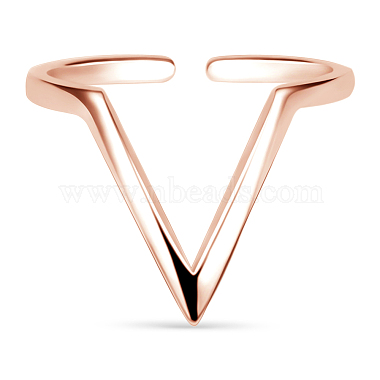 TINYSAND? Rose Gold Triangle Adjustable Cuff Rings(TS-R295-RG)-2