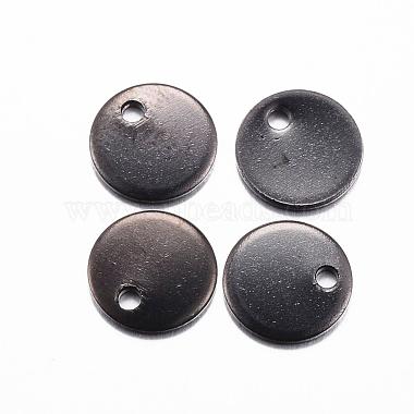 Gunmetal Flat Round Stainless Steel Charms