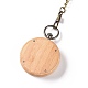 Bamboo Pocket Watch with Brass Curb Chain and Clips(WACH-D017-B02-AB)-3