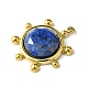 Ion Plating(IP) 304 Stainless Steel Pave Faceted Natural Lapis Lazuli Pendants(FIND-Z028-39D)-2