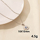 Stylish Stainless Steel Rhinestones Flat Round with Evil Eye Pendant Necklace(QQ6499-11)-1