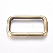 Iron Buckle Clasps, For Webbing, Strapping Bags, Garment Accessories, Rectangle, Brushed Antique Bronze, 29x47x3mm, Inner Diameter: 21x38mm(X-IFIN-WH0051-85AB)