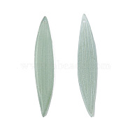 Plastic Pendants, Leaf, Medium Aquamarine, 41x7x4mm, Hole: 1mm(KY-N015-182)