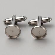 304 Stainless Steel Cuff Button, Cufflink Findings for Apparel Accessories, Stainless Steel Color, 25.6x11.7mm(STAS-WH0022-95P)