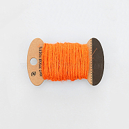 Jute Cord, Jute String, Jute Twine, 3 Ply, for Jewelry Making, Orange, 2mm, about 10.93 yards(10m)/board(OCOR-WH0016-06I)