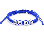 Polyester Braided Bead Bracelet, Blue, 6-1/4 inch(16cm)(CT9055-2)