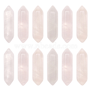 Olycraft 12Pcs Faceted Natural Rose Quartz Double Terminated Points, for Wire Wrapped Pendants Making, No Hole/Undrilled, 30~32x9x9mm(G-OC0003-65)