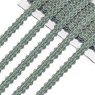 Polyester Curtain Lace Trimmer Ribbon, Polyester Lace Trim, Embroidery Ancient Hanfu Lace Ribbon, Light Steel Blue, 7/8 inch(22mm), about 12.58~13.12 Yards(11.5~12m)/Card(DIY-WH0400-02D)