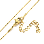 304 Stainless Steel Cardano Chain Necklaces, Real 18K Gold Plated, 17.83x0.04 inch(45.3x0.09cm)(NJEW-R266-06G)