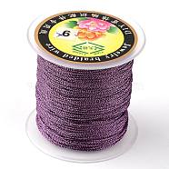 Round Metallic Thread, Embroidery Thread, 3-Ply, Indigo, 0.4mm, about 164.04 yards(150m)/roll(MCOR-L001-0.4mm-06)
