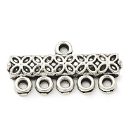 Tibetan Style Alloy Chandelier Componement Links, Cadmium Free & Lead Free, Rectangle, Antique Silver, 12x23x2mm, Hole: 1.4mm, about 613pcs/1000g(TIBE-P003-11AS)