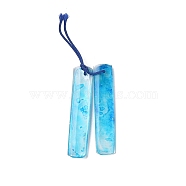 Natural Selenite Big Pendants, Dyed, Rectangle Charm, Light Sky Blue, 90mm(G-Q017-04C)