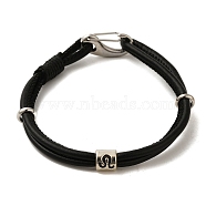 PU Leather Round Cord Multi-strand Bracelets, Constellation Alloy Bracelets for Women Men, Leo, 8-1/4 inch(20.9cm)(SJEW-K002-07J)