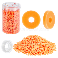 SUNNYCLUE Eco-Friendly Handmade Polymer Clay Beads, Disc/Flat Round, Heishi Beads, Orange Red, 6x1mm, Hole: 2mm, 170g(about 3995pcs)(CLAY-SC0001-39A)