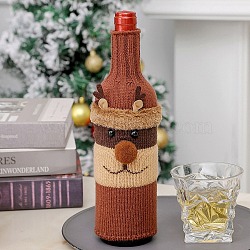 Christmas Acrylic Fiber Wine Bottle Sleeve, for Wine Gift Packaging Decorate, Deer, 285~290x97x15~23mm(AJEW-M214-03)