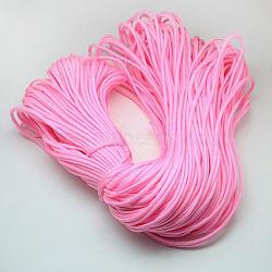 7 Inner Cores Polyester & Spandex Cord Ropes, Solid Color, for Rope Bracelets & Shoe Lace Cord Making, Pearl Pink, 4~5mm, about 109.36 yards(100m)/bundle, 420~500g/bundle(RCP-R006-162)