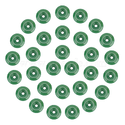 Handmade Lampwork Beads, Imitation Jade, Flat Round, Green, 23x5.5mm, Hole: 4mm, 30pcs/box(LAMP-NB0001-74)