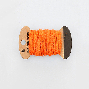 Jute Cord, Jute String, Jute Twine, 3 Ply, for Jewelry Making, Orange, 2mm, about 10.93 yards(10m)/board