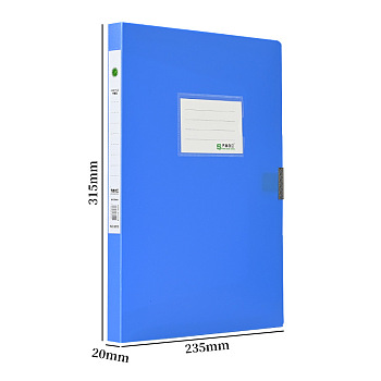 PVC A4 Storage Archives Cases, Plastic File Boxes, Rectangle, Blue, 315x235x20mm