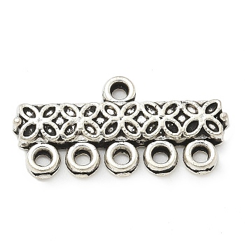 Tibetan Style Alloy Chandelier Componement Links, Cadmium Free & Lead Free, Rectangle, Antique Silver, 12x23x2mm, Hole: 1.4mm, about 613pcs/1000g