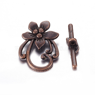 Red Copper Flower Alloy Toggle and Tbars