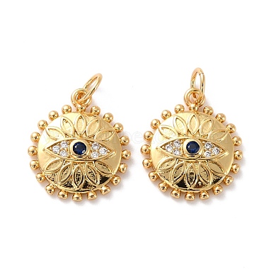 Brass Micro Pave Cubic Zirconia Pendants(ZIRC-P092-019G-RS)-2