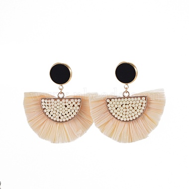 Bisque Mixed Material Stud Earrings