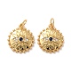 Brass Micro Pave Cubic Zirconia Pendants(ZIRC-P092-019G-RS)-2