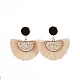 Raffia Tassel Dangle Earrings Studs(EJEW-JE03069-01)-1