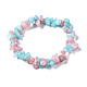 Pulseras elásticas con cuentas de jade blanco natural chip unisex(BJEW-S143-12-1)-5