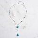 colliers avec pendentif en forme de larme de turquoise naturelle(NJEW-L125-004P)-2