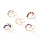 Natural Gemstone Beaded Heart Finger Ring(RJEW-JR00520)-1