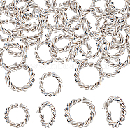 120Pcs 2 Styles 304 Stainless Steel Twisted Jump Rings, Open Jump Rings, Stainless Steel Color, 8~10.5x1.6mm, Inner Diameter: 5.5~7.5mm, 60pcs/style(STAS-BBC0002-97)