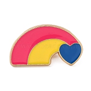 Pride Rainbow Theme Enamel Pins, Light Gold Alloy Brooches for Backpack Clothes, Rainbow, 17x31x1.5mm(JEWB-Q033-01LG-03)