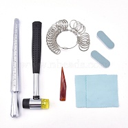 US Standard Ring Sizer Measuring Kit, with Mandrel & 27pcs Ring Sizer Gauge(0 to 13 for Half Sizes), for Rings Measuring and Repair, Platinum, 247x24.5x23mm(TOOL-L010-012)
