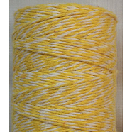 4 Ply Macrame Cotton Cord, Twisted Cotton Rope, for Crafts, Gift Wrapping, Yellow, 1mm, about 32.8 yards(30m)/roll(OCOR-L039-E09)