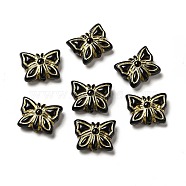 UV Plating Acrylic Beads, Golden Metal Enlaced, Butterfly, Black, 11x14.5x5mm, Hole: 1.8mm, about 740pcs/500g(MACR-J123-21A)
