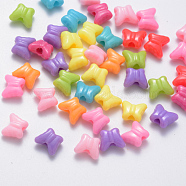 Opaque Acrylic Beads, Butterfly, Mixed Color, 10x11.5x6.5mm, Hole: 3mm, about 1400pcs/500g(MACR-S296-102)