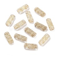 Metal Enlaced Transparent Acrylic Beads, Golden Plated, Column, Gold, 20.5x8x5mm, Hole: 2mm, about 641Pcs/500G(MACR-M045-10)