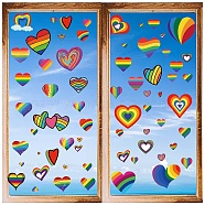 8 Sheets 8 Styles PVC Waterproof Wall Stickers, Self-Adhesive Decals, for Window or Stairway Home Decoration, Rectangle, Heart, 200x145mm, about 1 sheets/style(DIY-WH0345-115)