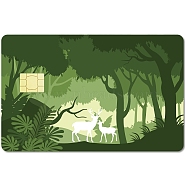 PVC Plastic Waterproof Card Stickers, Self-adhesion Card Skin for Bank Card Decor, Rectangle, Deer, 186.3x137.3mm(DIY-WH0432-026)