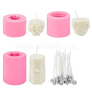 DIY Candle Making Kits, with Silicone Molds, Paraffin Candle Wicks, Hot Pink, about 54pcs/set(DIY-PH0026-78)
