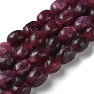 Natural Malaysia Jade Beads Strands, Faceted, Oval, Dyed and Heated, Purple, 10.5~13x8.5~10x7~10mm, Hole: 1.2mm, about 31~32pcs/strand, 14.57''~15.16''(37~38.5cm)(G-I283-H05-02)