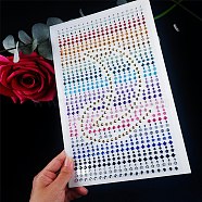 Self Adhesive Acrylic Rhinestone Stickers, for DIY Scrapbooking and Craft Decoration, Mixed Shapes, Colorful, 30~50mm, 861pcs/sheet(STIC-PW0012-04C-01)
