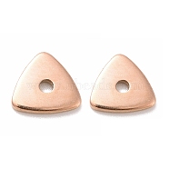 Ion Plating(IP) 304 Stainless Steel Beads, Triangle, Rose Gold, 6x6x1mm, Hole: 1mm(STAS-D185-04RG-01)