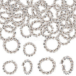 120Pcs 2 Styles 304 Stainless Steel Twisted Jump Rings, Open Jump Rings, Stainless Steel Color, 8~10.5x1.6mm, Inner Diameter: 5.5~7.5mm, 60pcs/style(STAS-BBC0002-97)