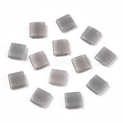 Opaque Acrylic Slide Charms, Square, Dark Gray, 5.2x5.2x2mm, Hole: 0.8mm.(OACR-Z010-01S)