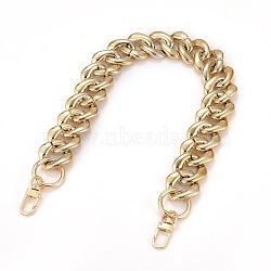 UV Plating Acrylic Twist Chains Bag Handles, with Alloy Spring Gate Ring & Swivel Clasps, for Bag Straps Replacement Accessories, Golden, 46cm(AJEW-BA00079)